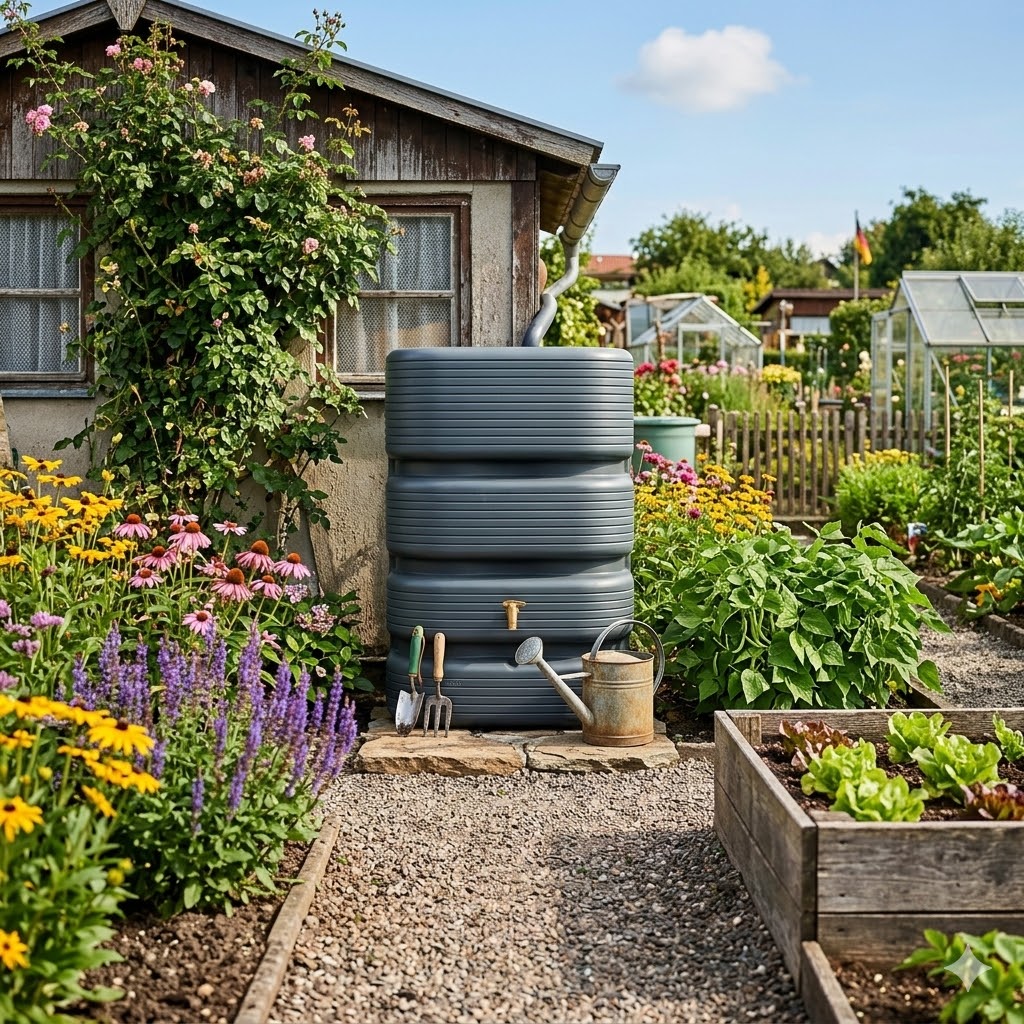 4Rain QUADRO Wandtank 500 L, Graphite Grey inkl. Aqua-Quick