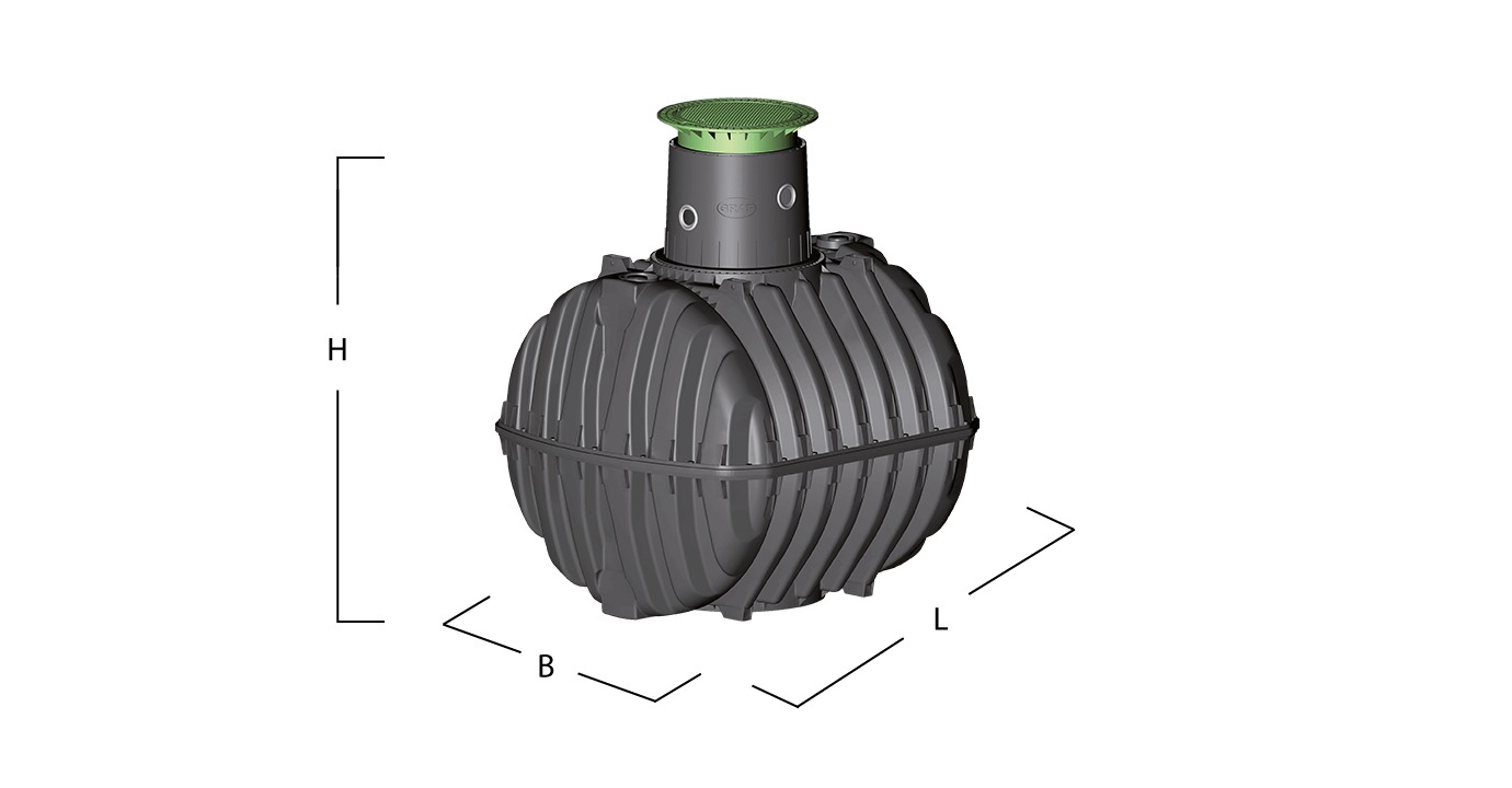 Graf Erdtank Carat XL 13.000 l Paket Haus Eco-Plus Pkw-befahrbar