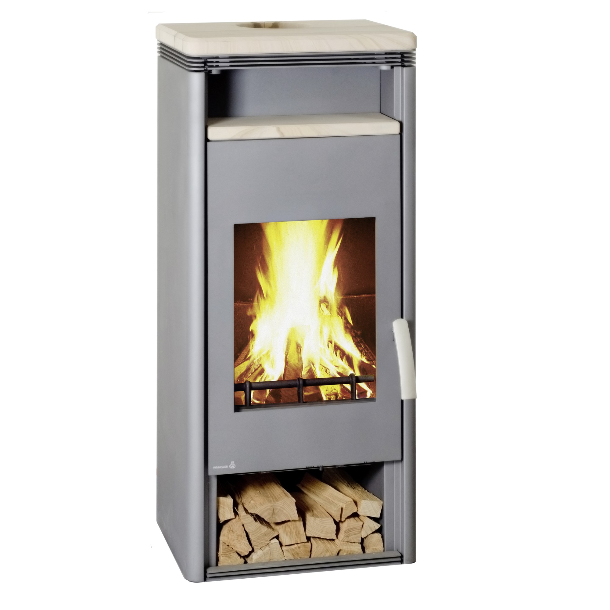 Wamsler Kaminofen Fulgor OF-W gussgrau/Sandstein 8 kW