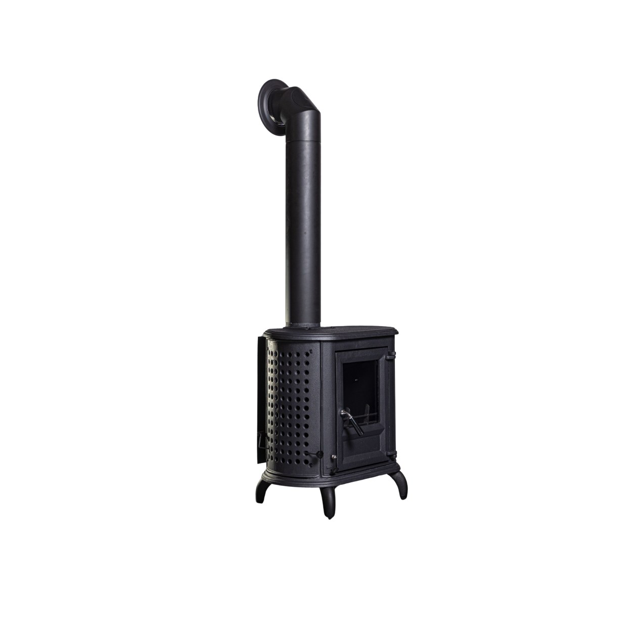 Globe Fire Herculina XS Kaminofen schwarz 6,1 kW, geschwungene Füße