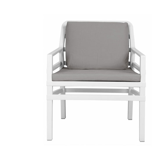 Nardi Gartensessel / Lounge Sessel Aria Kunststoff weiß / grigio Sunb.