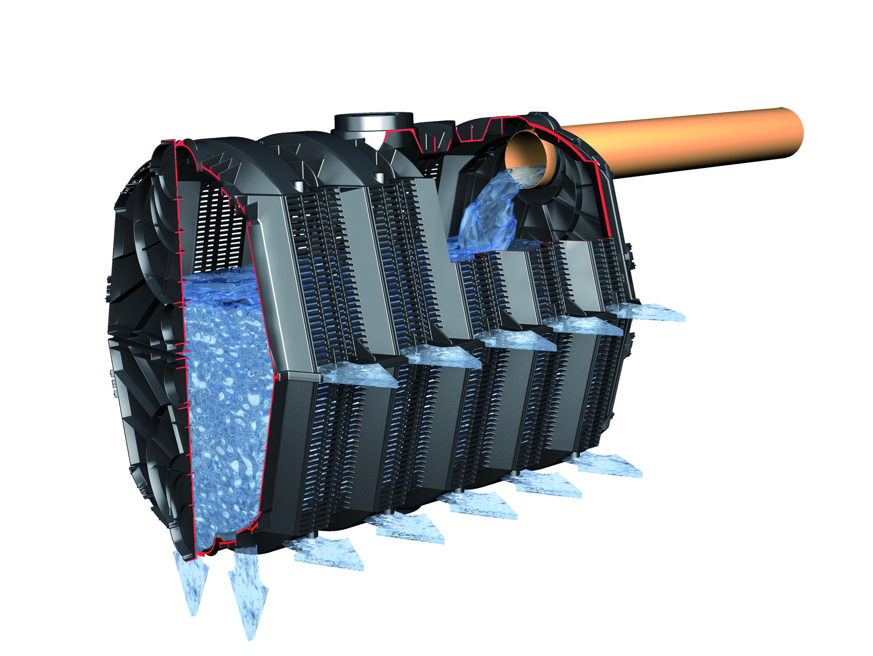 Regenwasser-Versickerung / Sicker-Tunnel Twin PKW 1.200L GRAF 410140