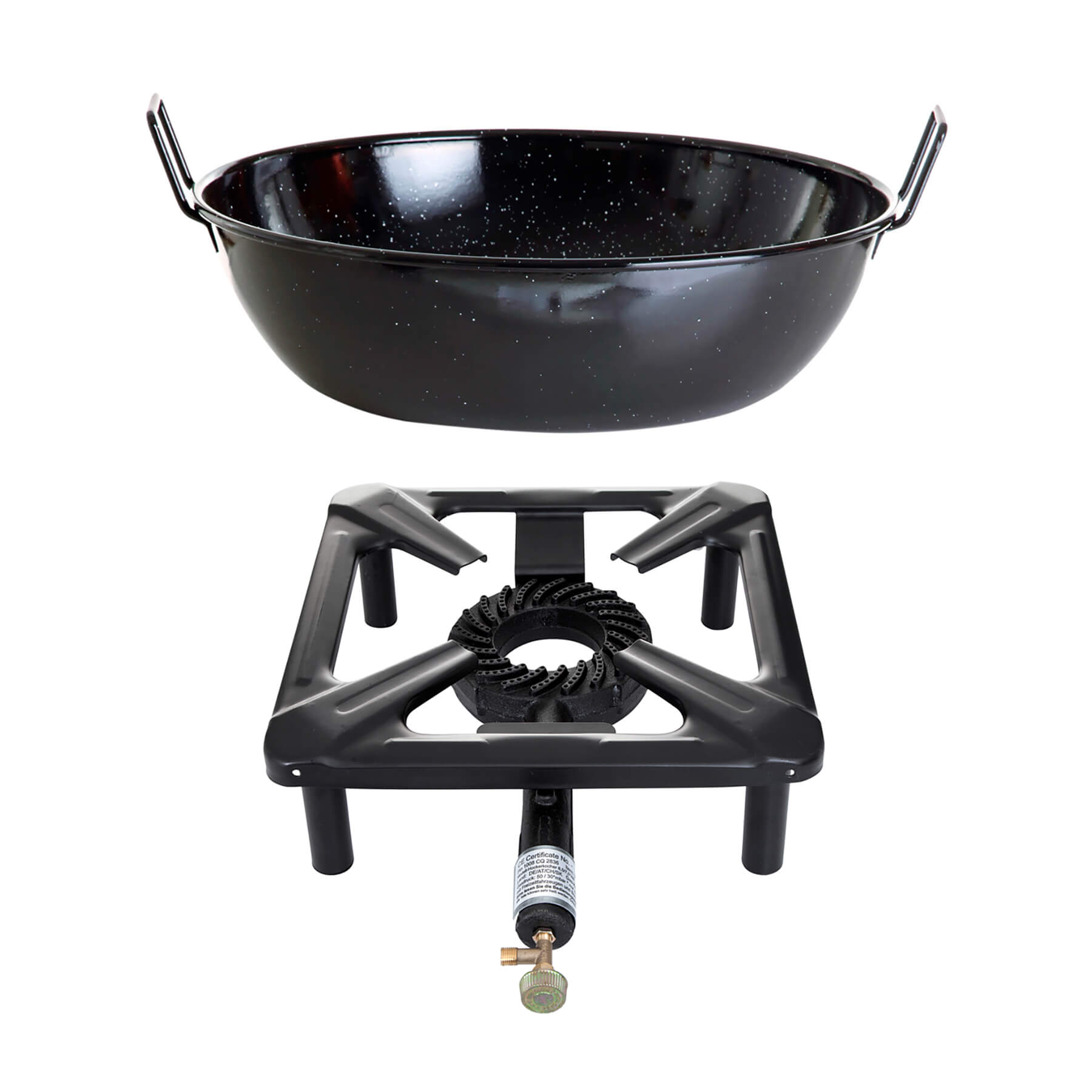 Paella World® Hockerkocher Set Emailleschüssel Ø40cm