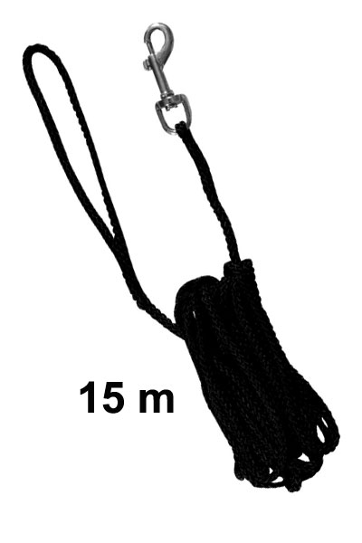 Schleppleine Ø 5 mm Nylon TRIXIE Länge 15 m schwarz