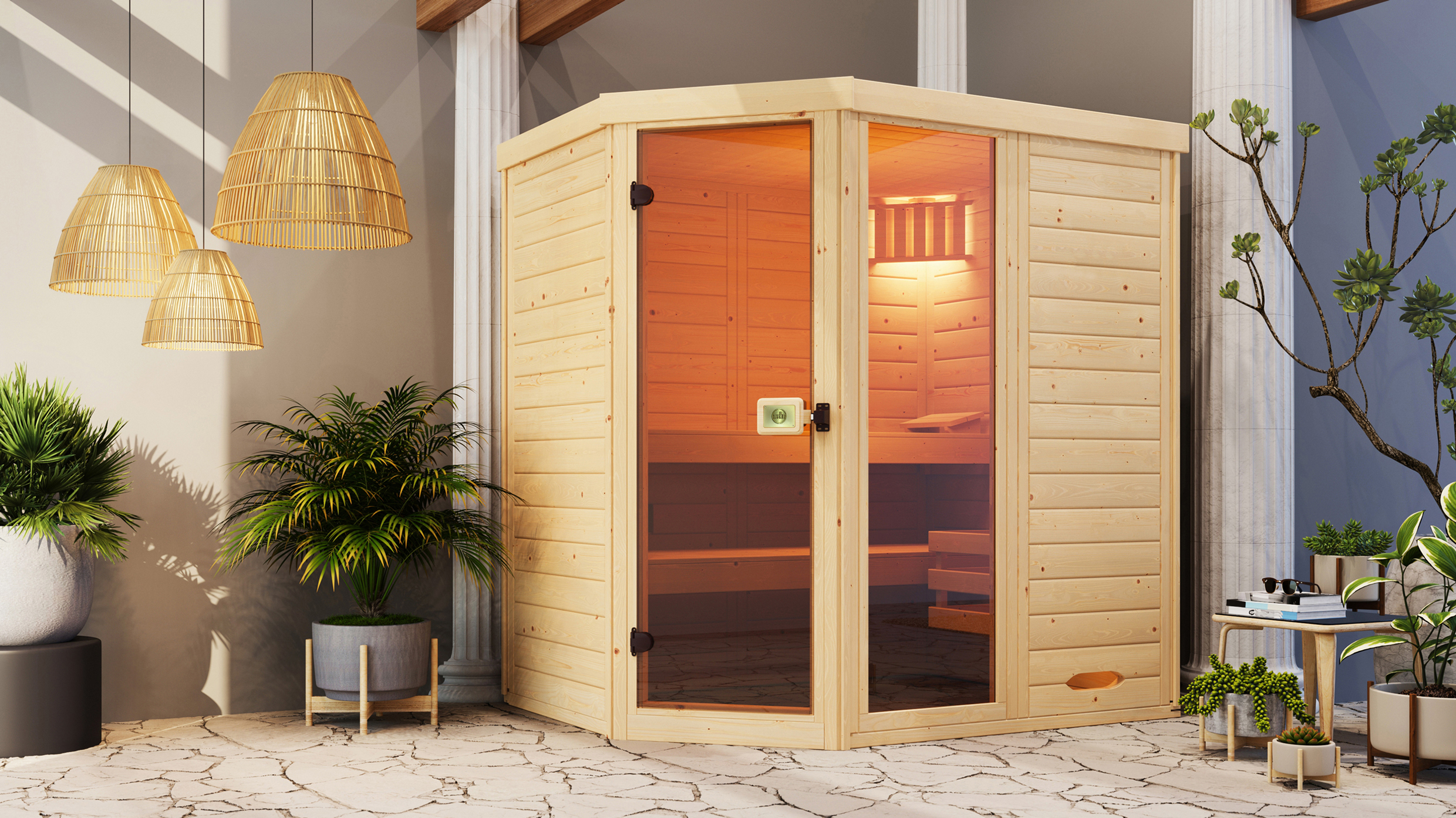 Weka Massivholz Element Sauna 38 mm LAUKKALA 2