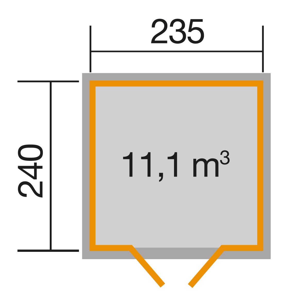 weka Gartenhaus 219 Gr.1, 28 mm, Flachdach mit wek