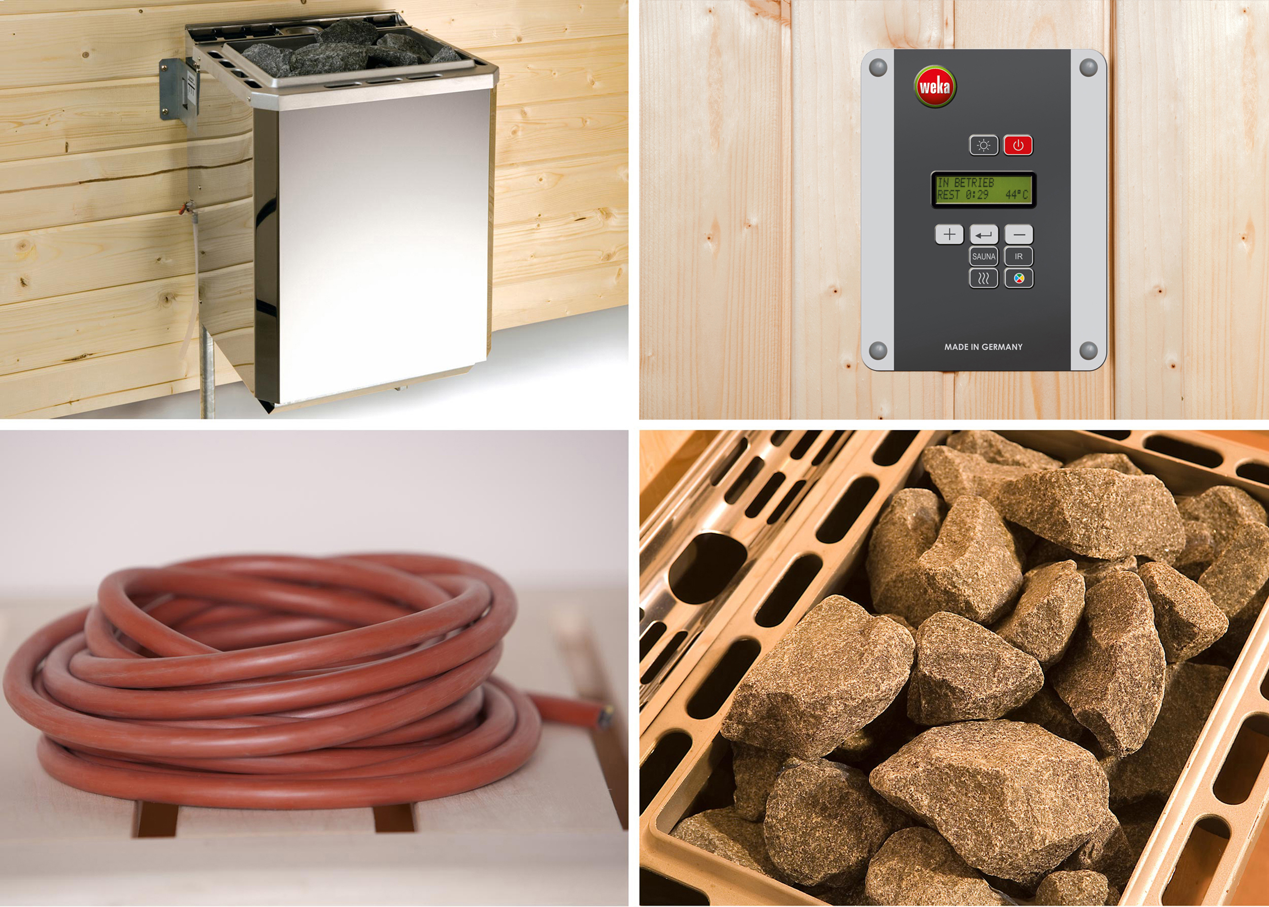 Weka Design Saunahaus SH 412 grau BioS 9 kW Ofen