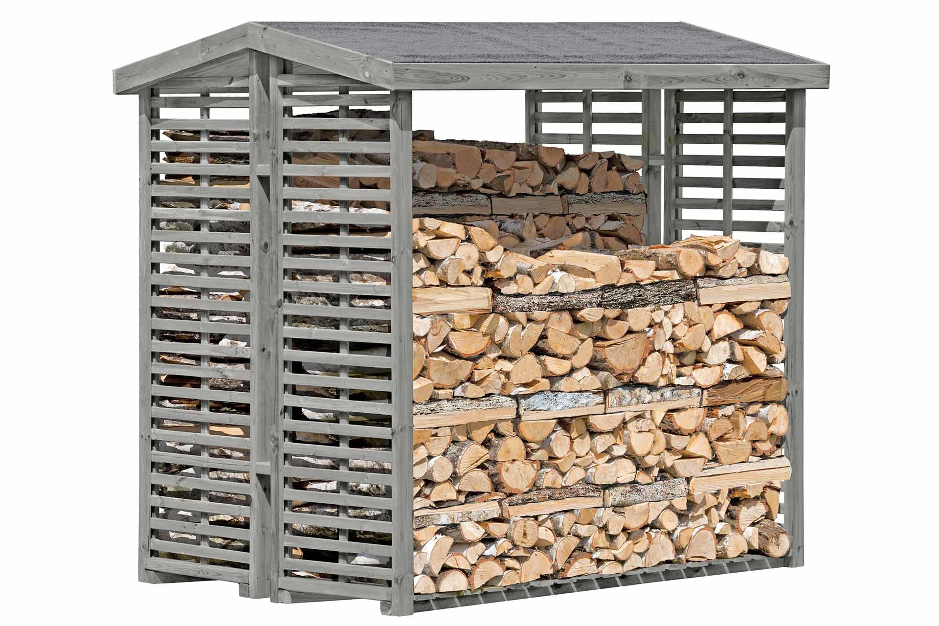 ediGarden Holz Kaminholzregal Flammo L BIG grau
