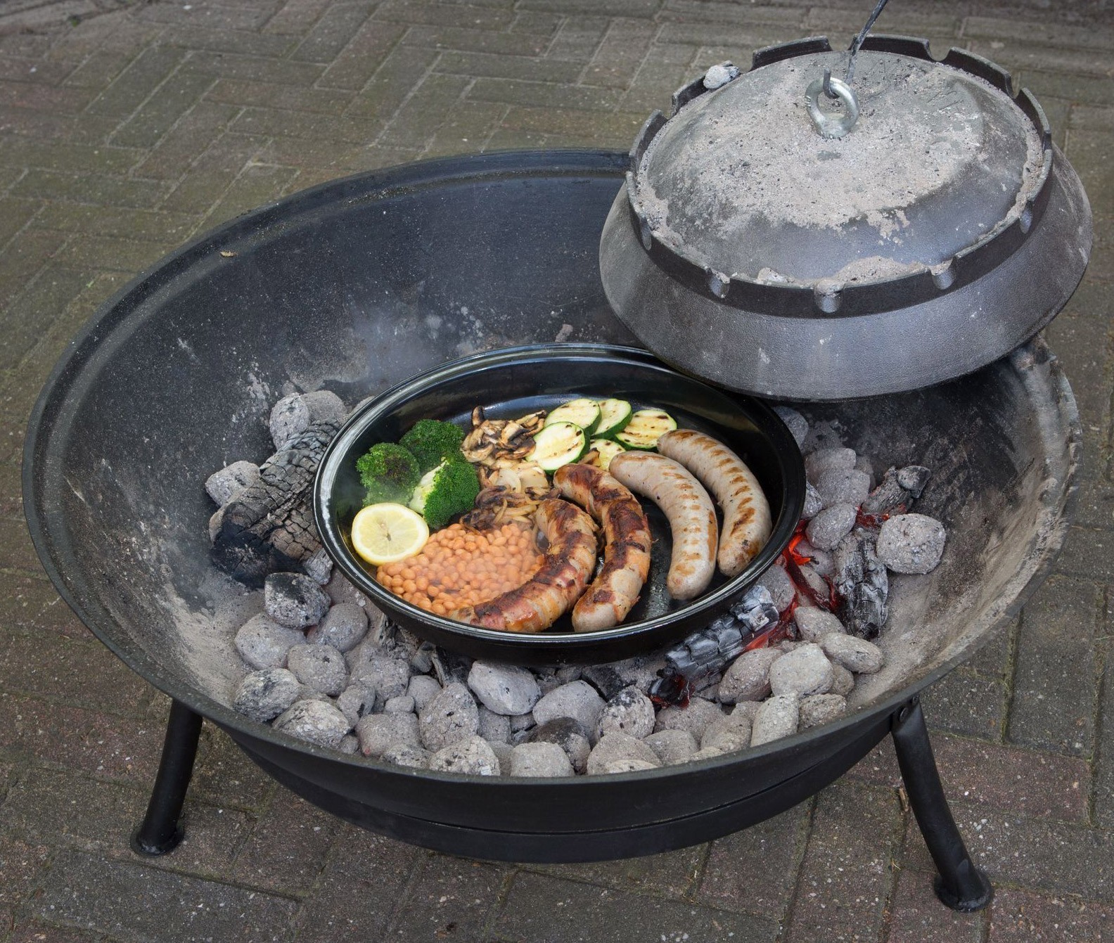 Globe-fire Feuerschale / Rundgrill Edna Ø 75 cm Guss schwarz