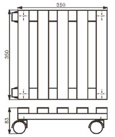 Wagner Pflanzenroller Multi Roller / Untersetzer 35x35cm Fichte natur