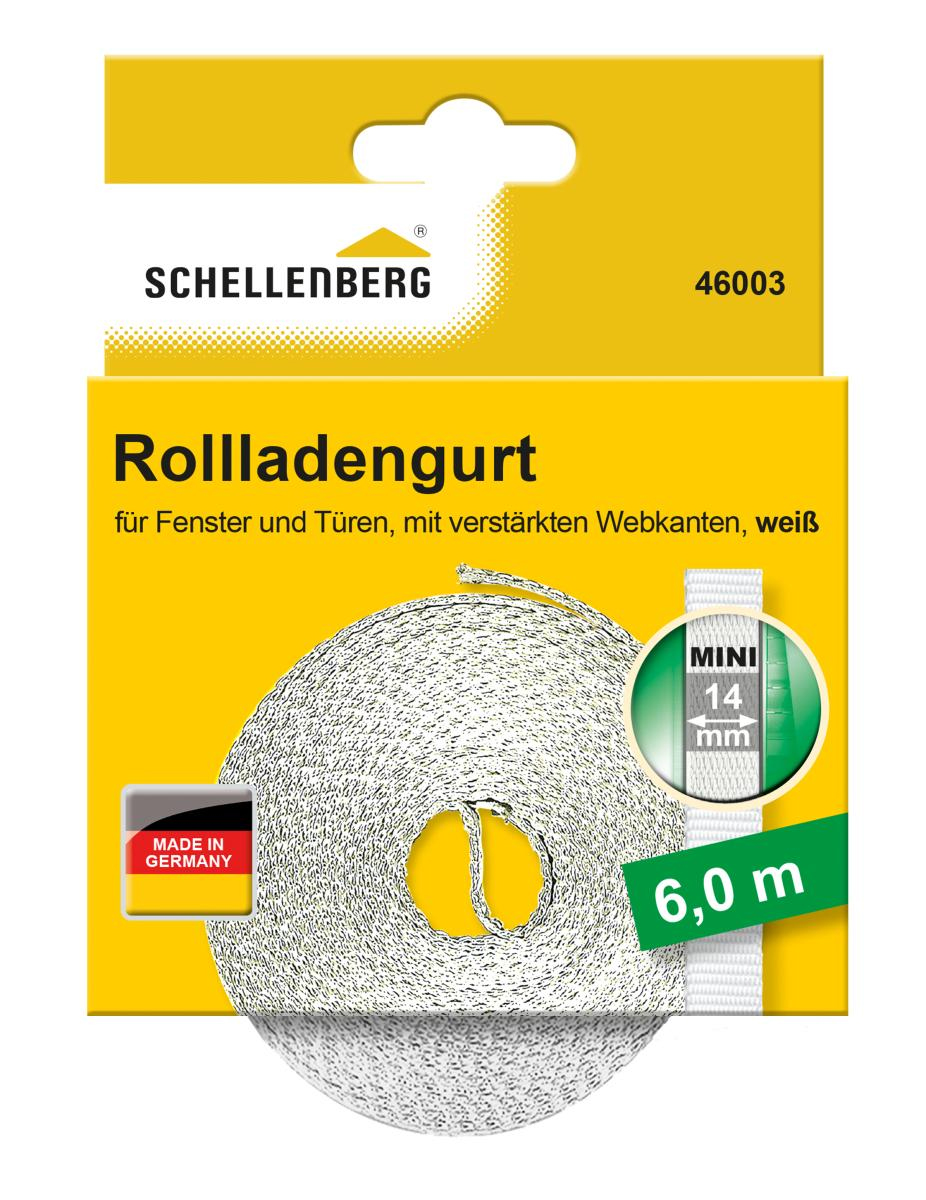 Schellenberg Rollladengurt 14mm Mini 6m weiß 46003