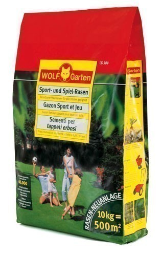 Wolf Garten Rasensamen / Saatgut für Sport-Spiel Rasen LG500 für 500m²