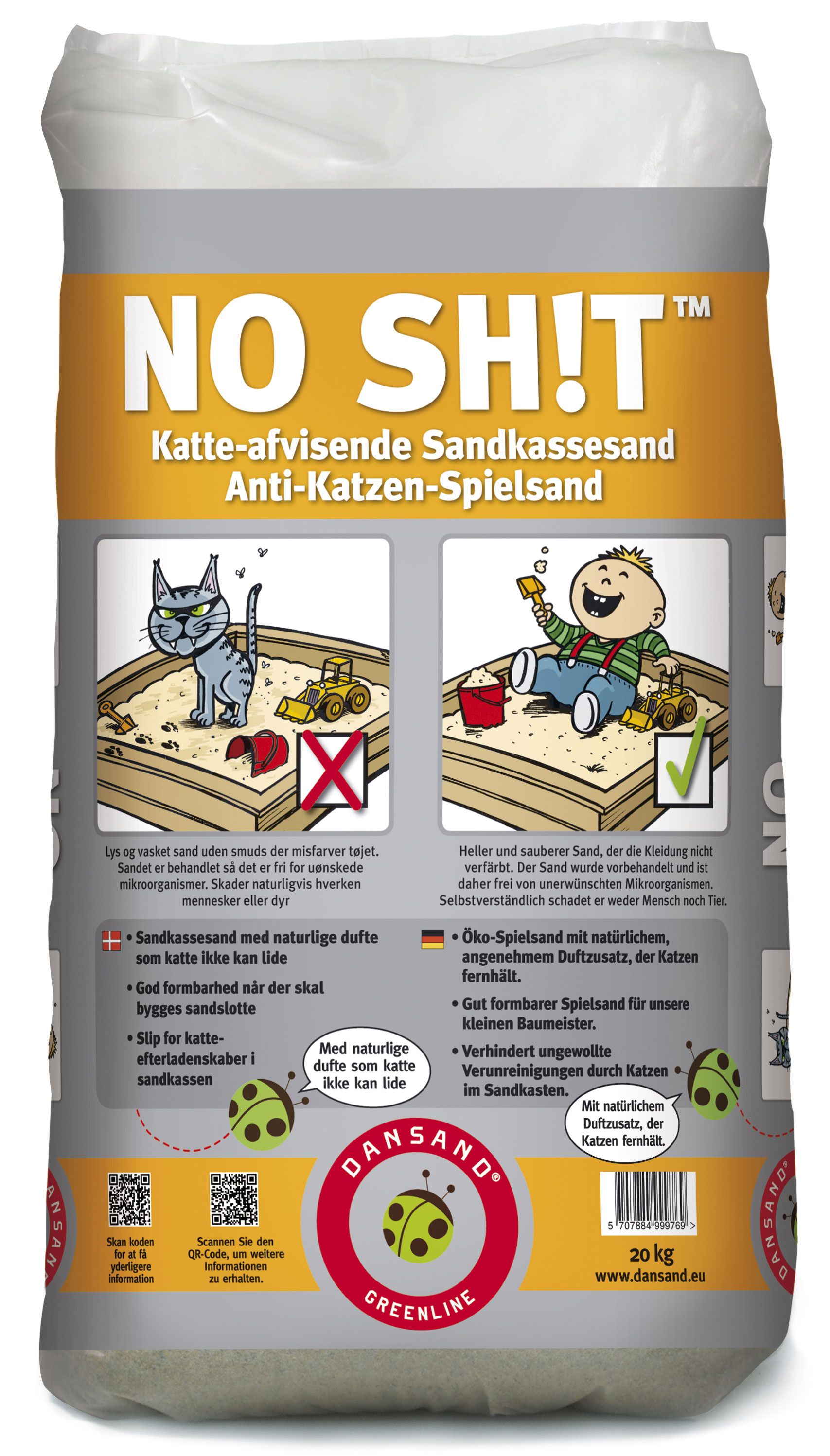 Spielsand NO SHIT  Anti-Katzen-Spielsand Dansand 20 kg