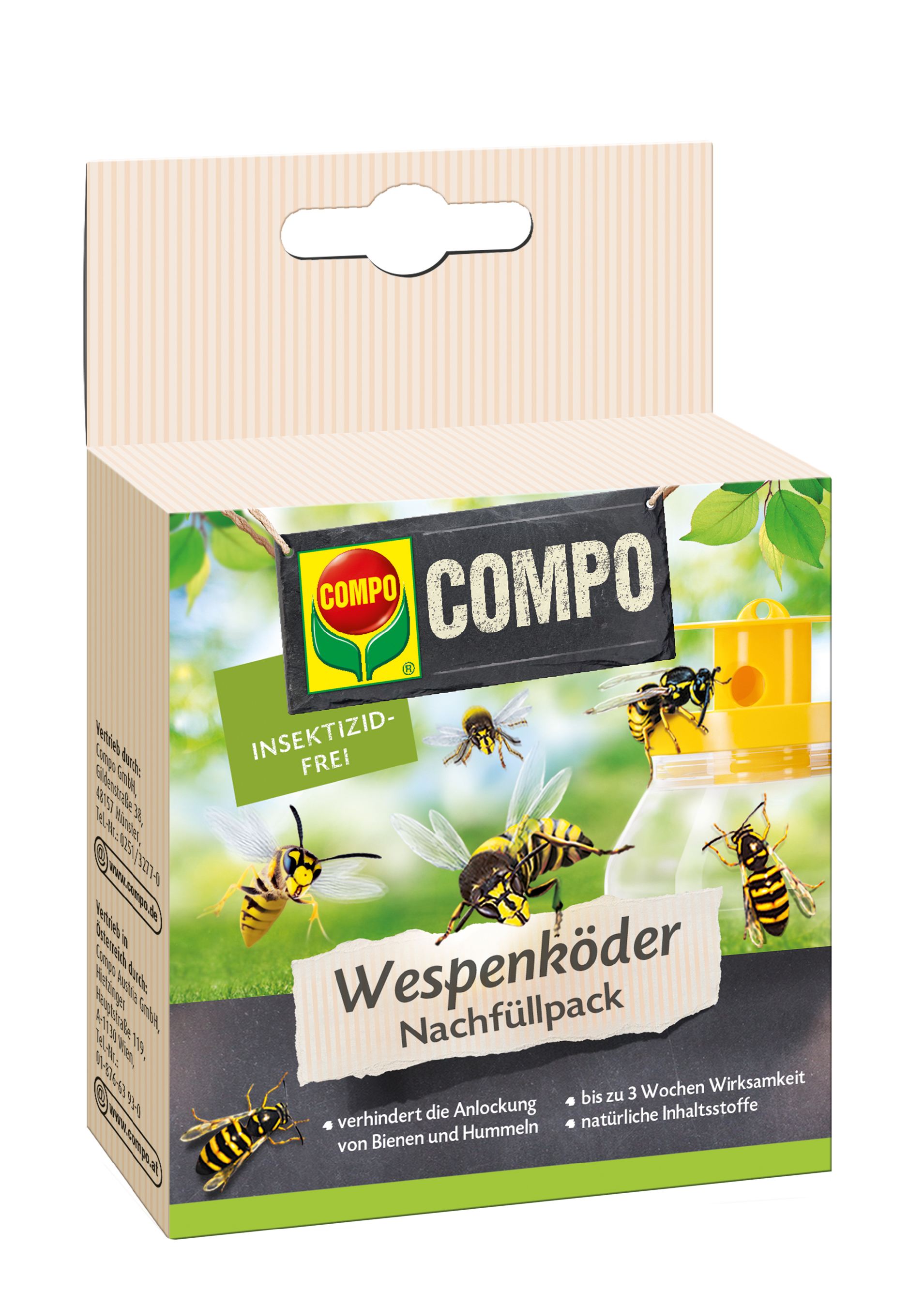 COMPO Wespenfalle Köder Nachfüllpack 3 Stück