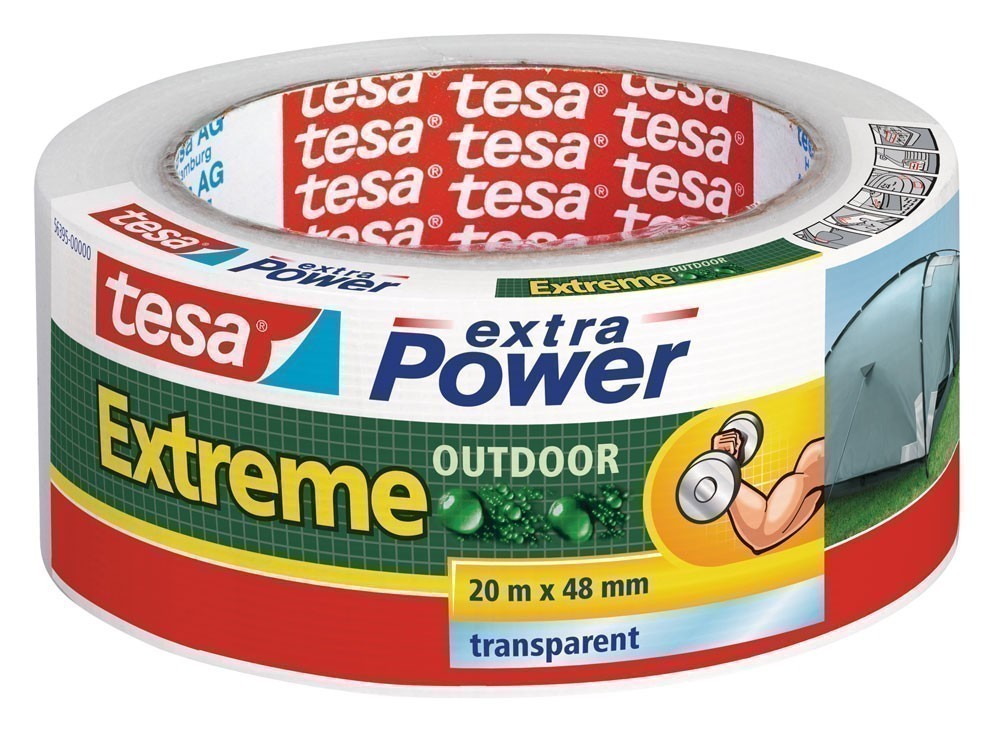 tesa® extra Power Extreme Outdoor 20 m x 48 mm transparent