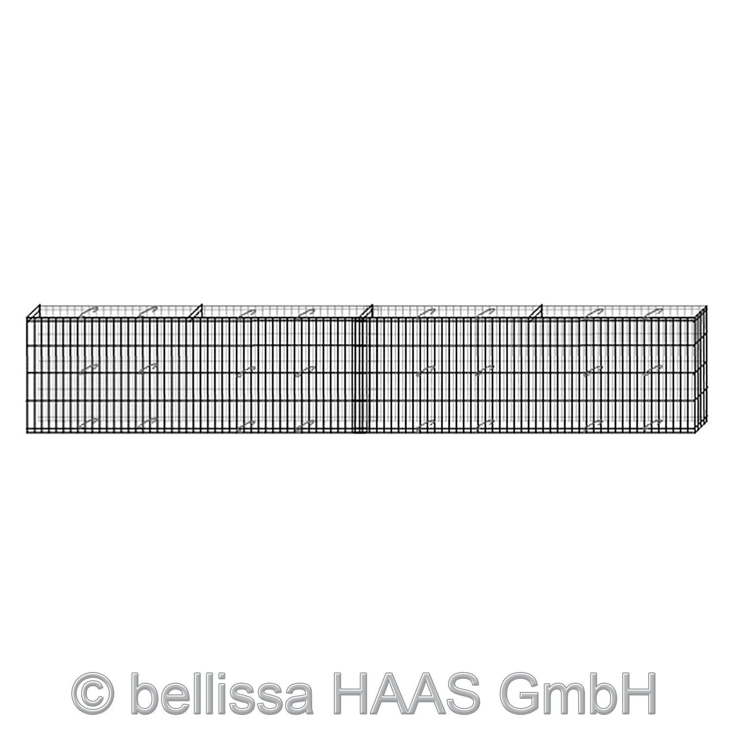 Gartenmauer / Mauer Gitter Set Steinkorb bellissa 232x10x40cm