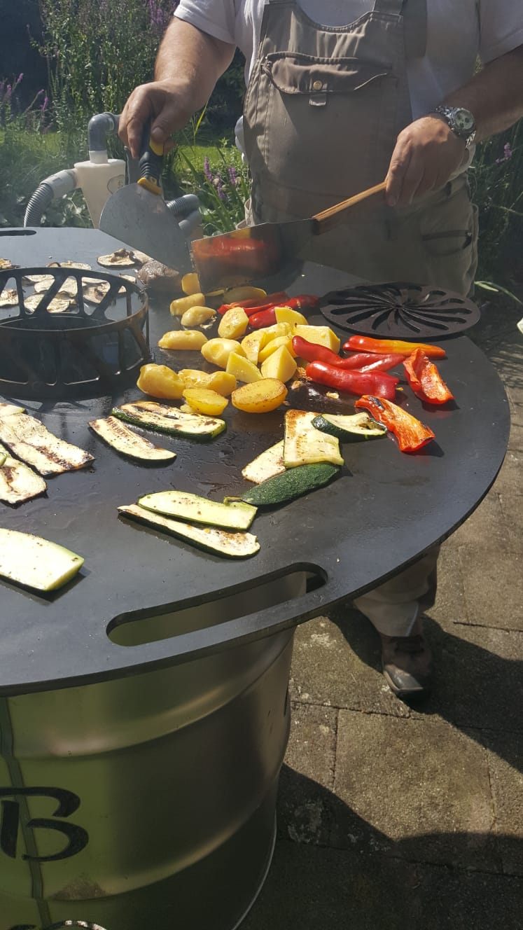 Wokaufsatz für Feuerplatte Ø200 mm Edelstahl