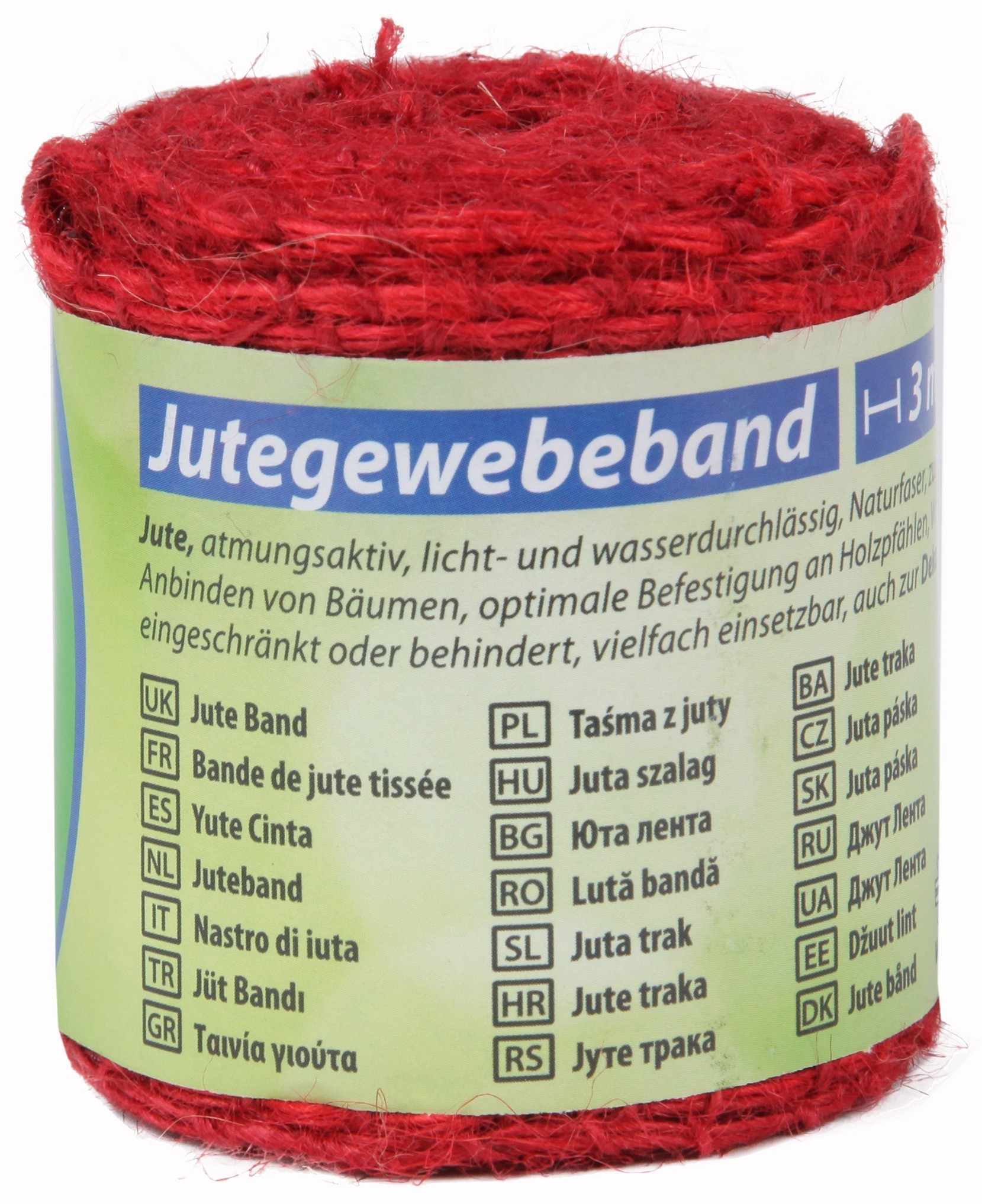 Jute Gewebeband / Dekoband classic floraworld 3x0,6m rot