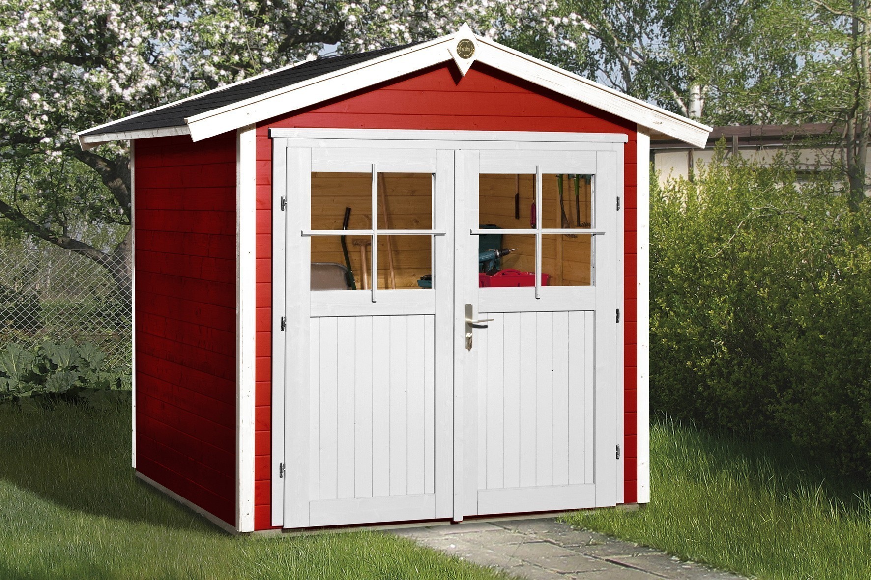 weka Gartenhaus 224 Gr.2, schwedenrot, 21 mm, DT