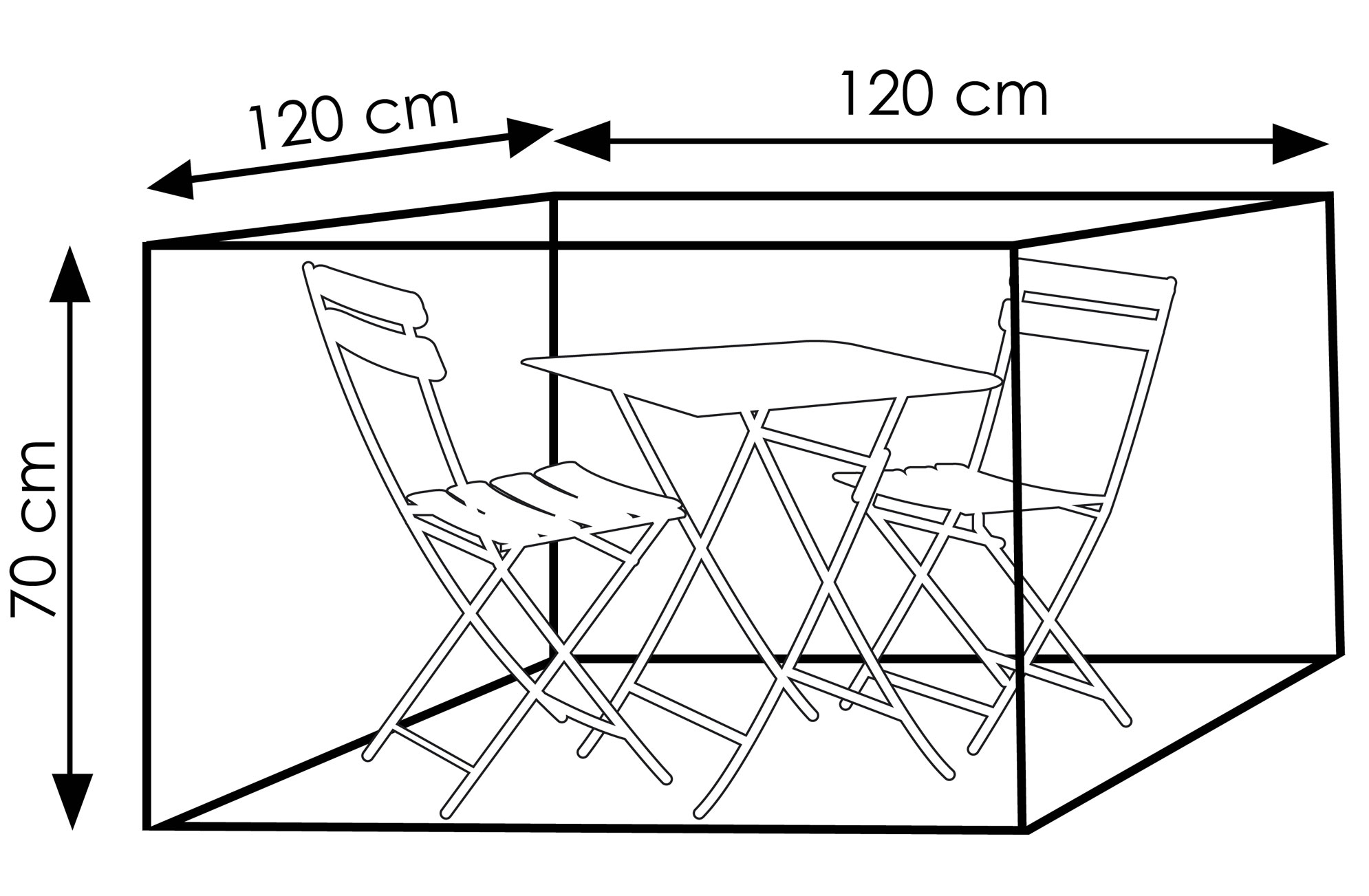 Schutzhülle Wehncke Deluxe für Balkon-Sets 120x120x70cm anthrazit