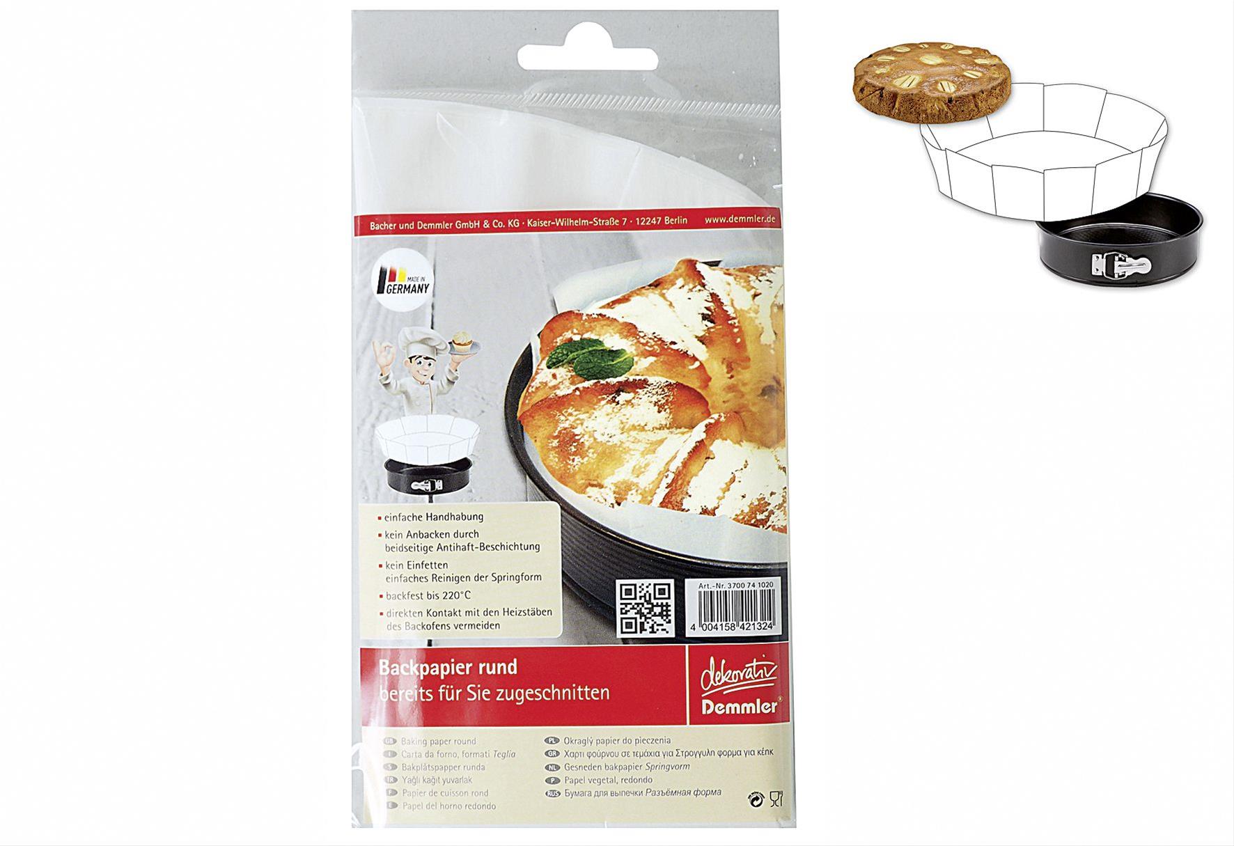 DEMMLER Backpapier Zuschnitte Ø37cm weiß 10 Stück