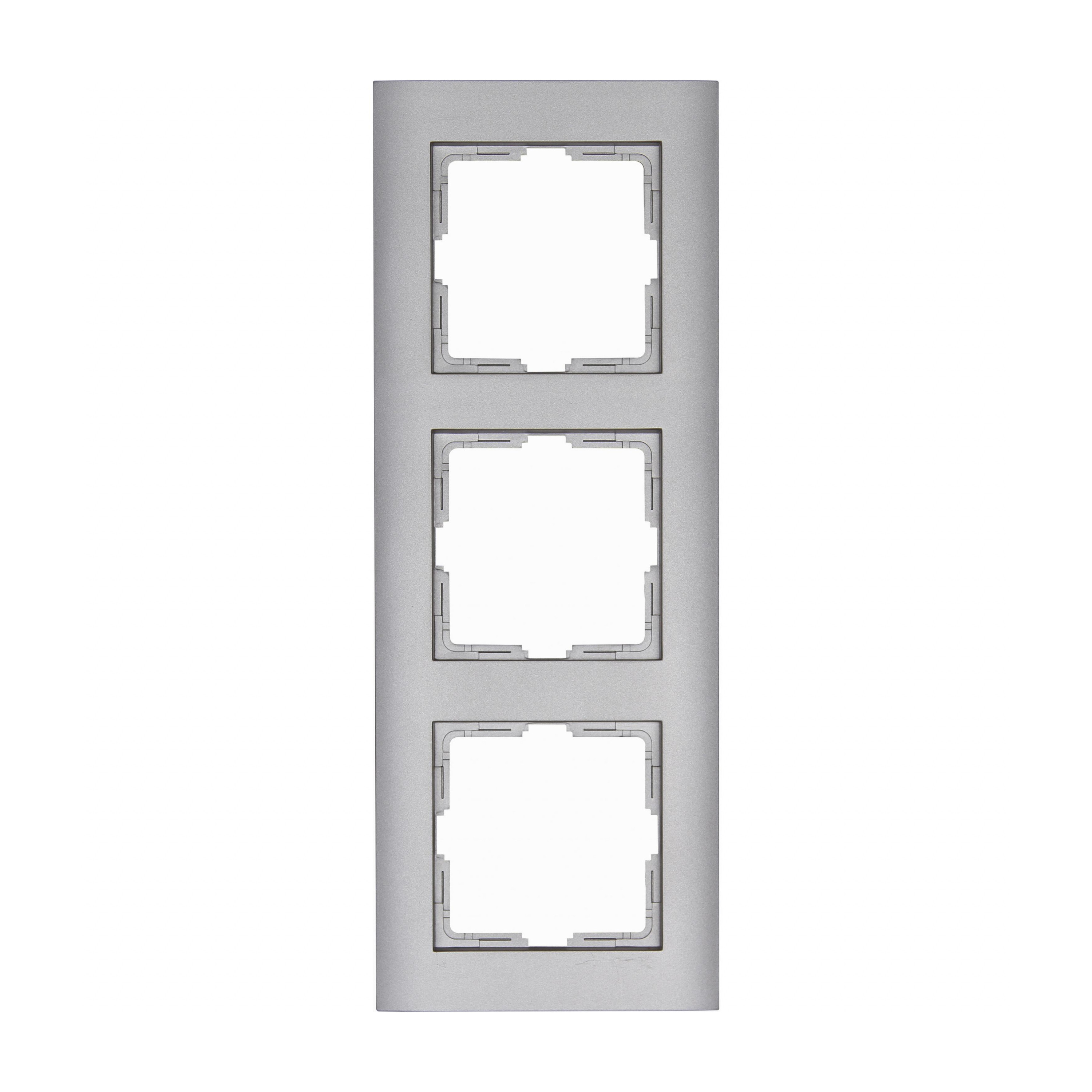 ATHENIS IP44 – 3-fach Abdeckrahmen stahl