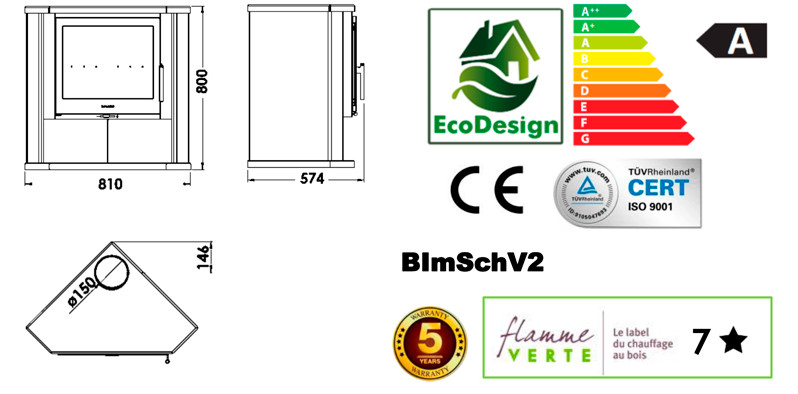 Eckkaminofen SINTRA EcoDesign 7 kW
