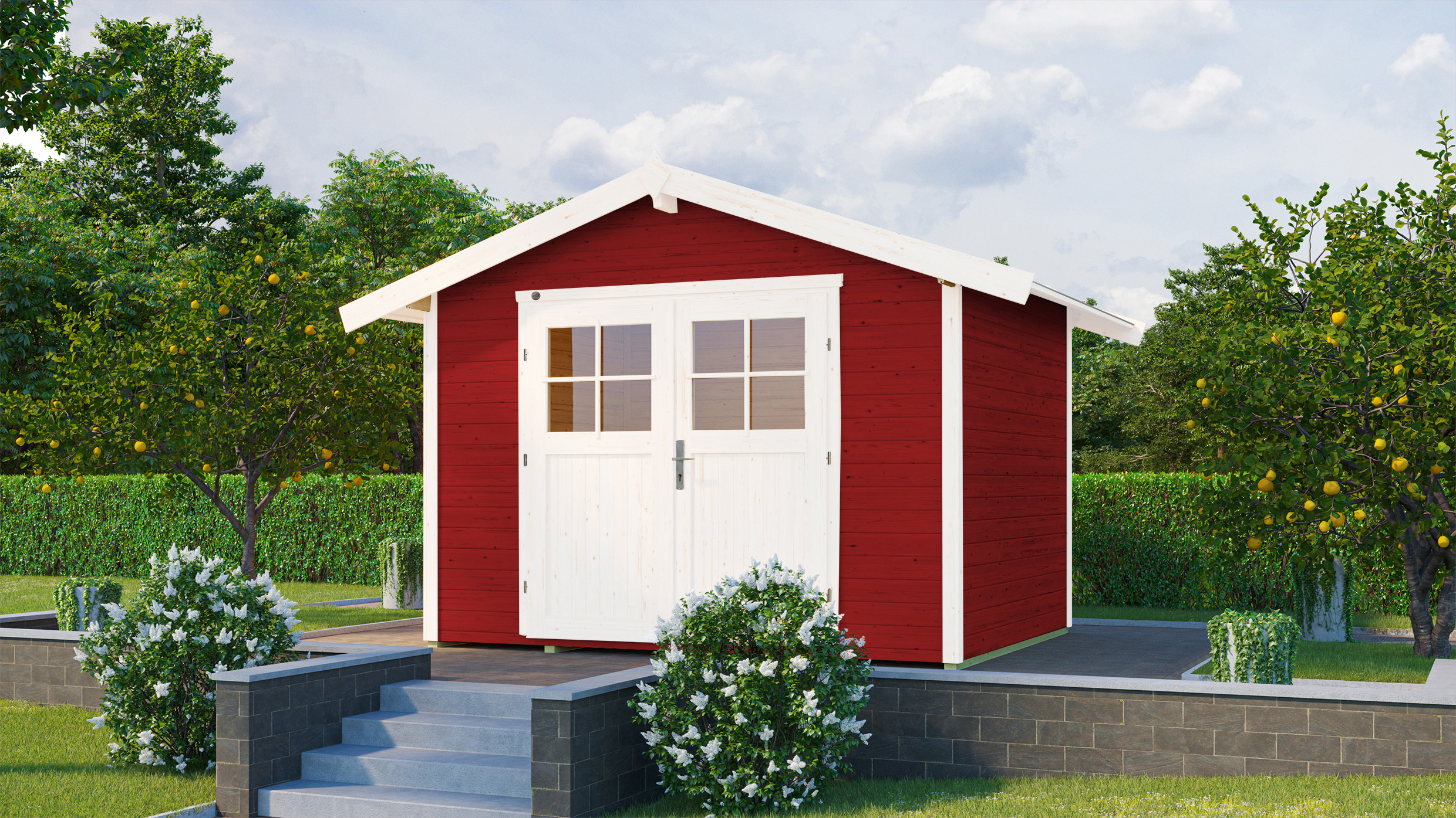 weka Gartenhaus 122 Gr.4, schwedenrot, 28 mm, V20