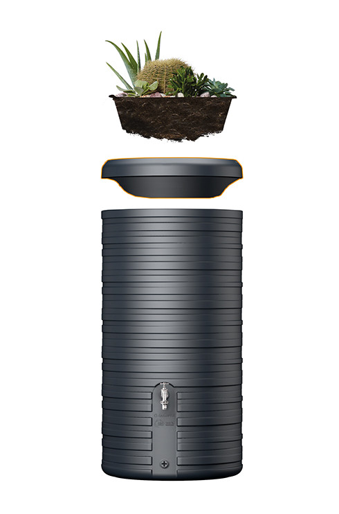 Graf Regentonne Nordic 2in1 Regenspeicher graphit grey 300 L