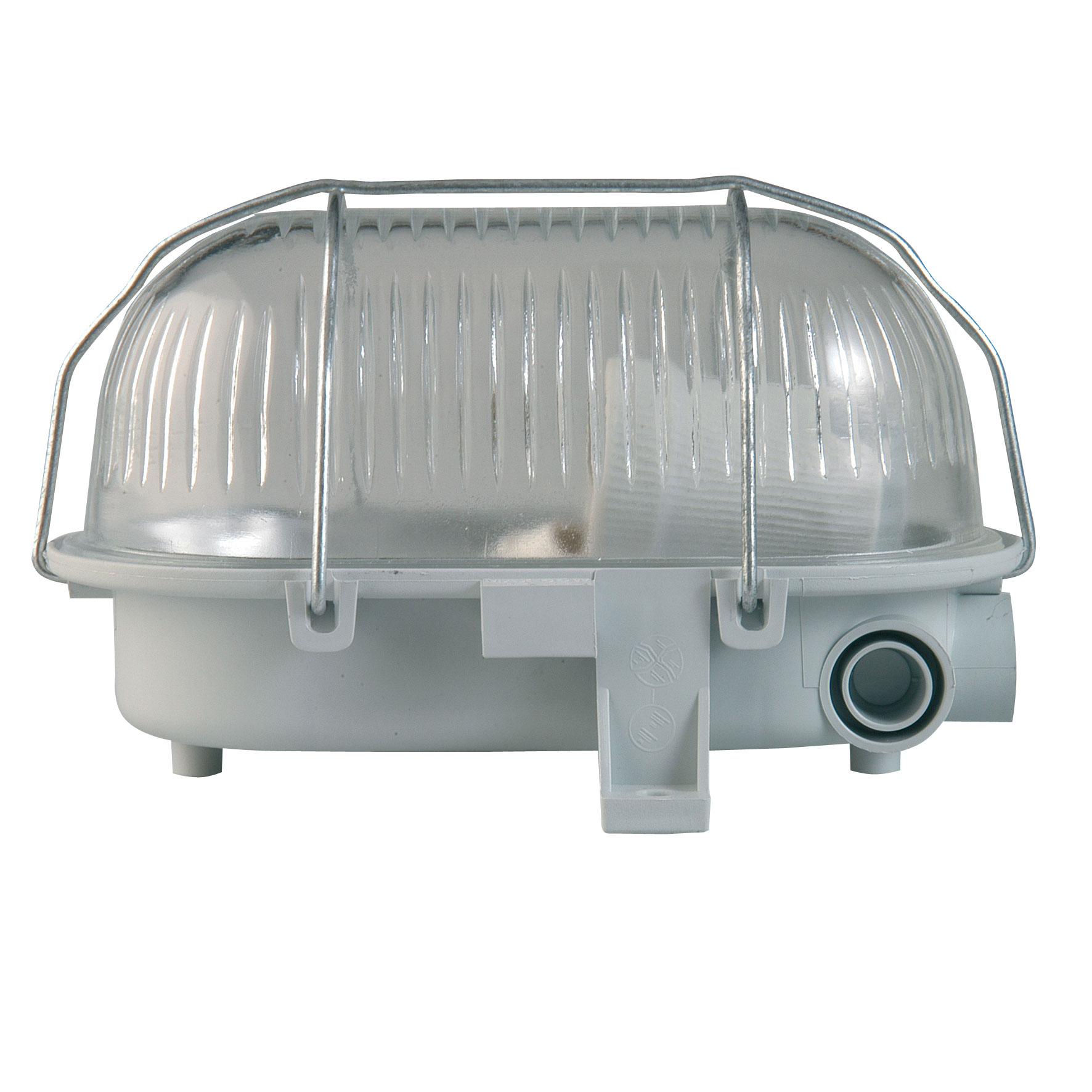 Unitec Kellerleuchte / Schiffsarmatur / Ovalleuchte IP44 grau 60 Watt