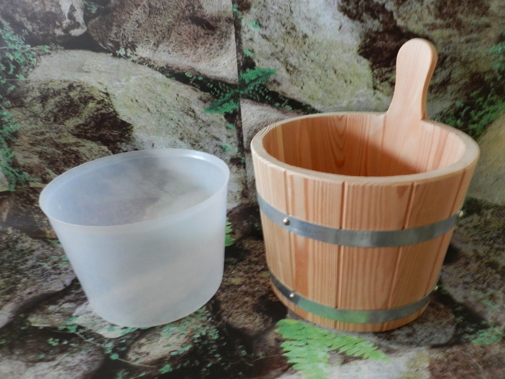 Sauna Aufgusskübel / Aufgusseimer Achleitner Lärche natur mit Einsatz