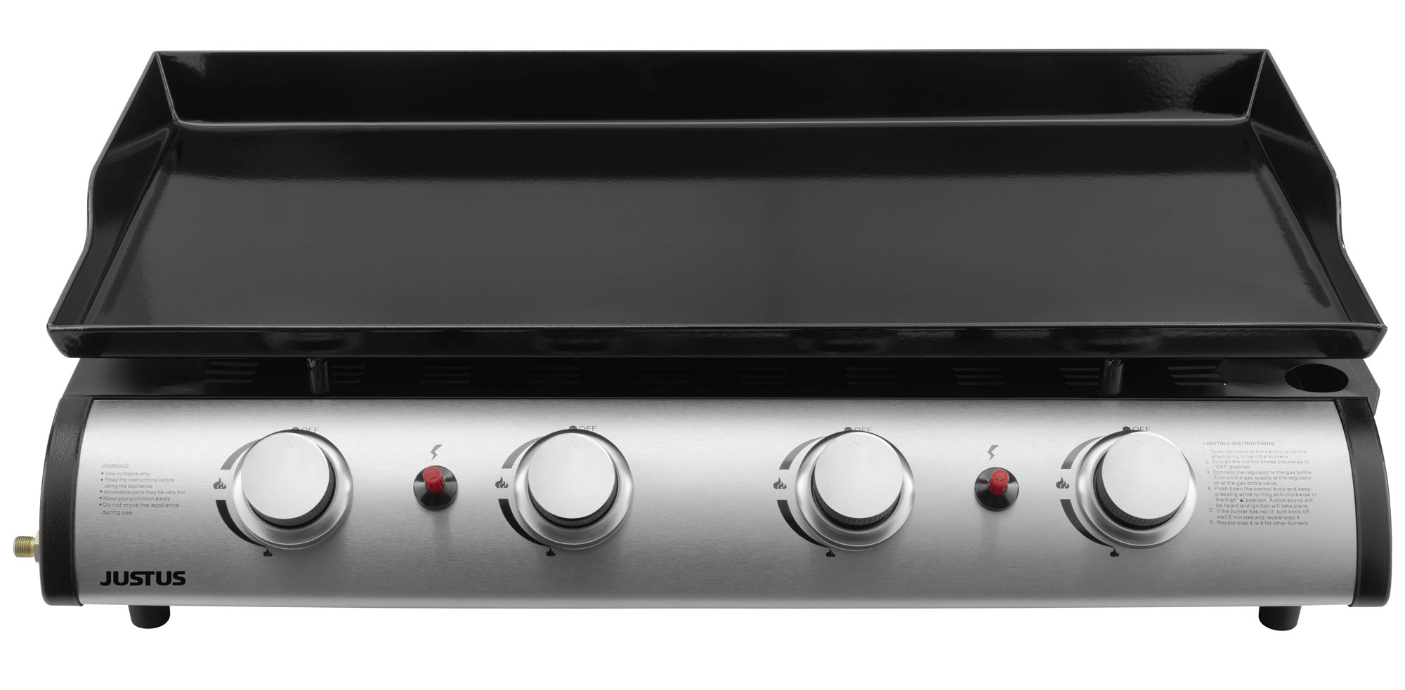 Gasgrill Justus BBQ-Gas-Plancha Grilleau 4 Grillfläche 83 x 35,5cm