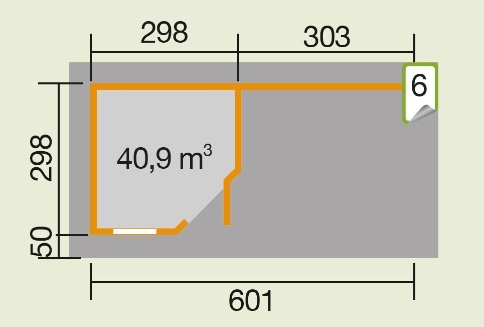 weka Designhaus 213 B Gr.2, 5-Eck, anthrazit, 28 m