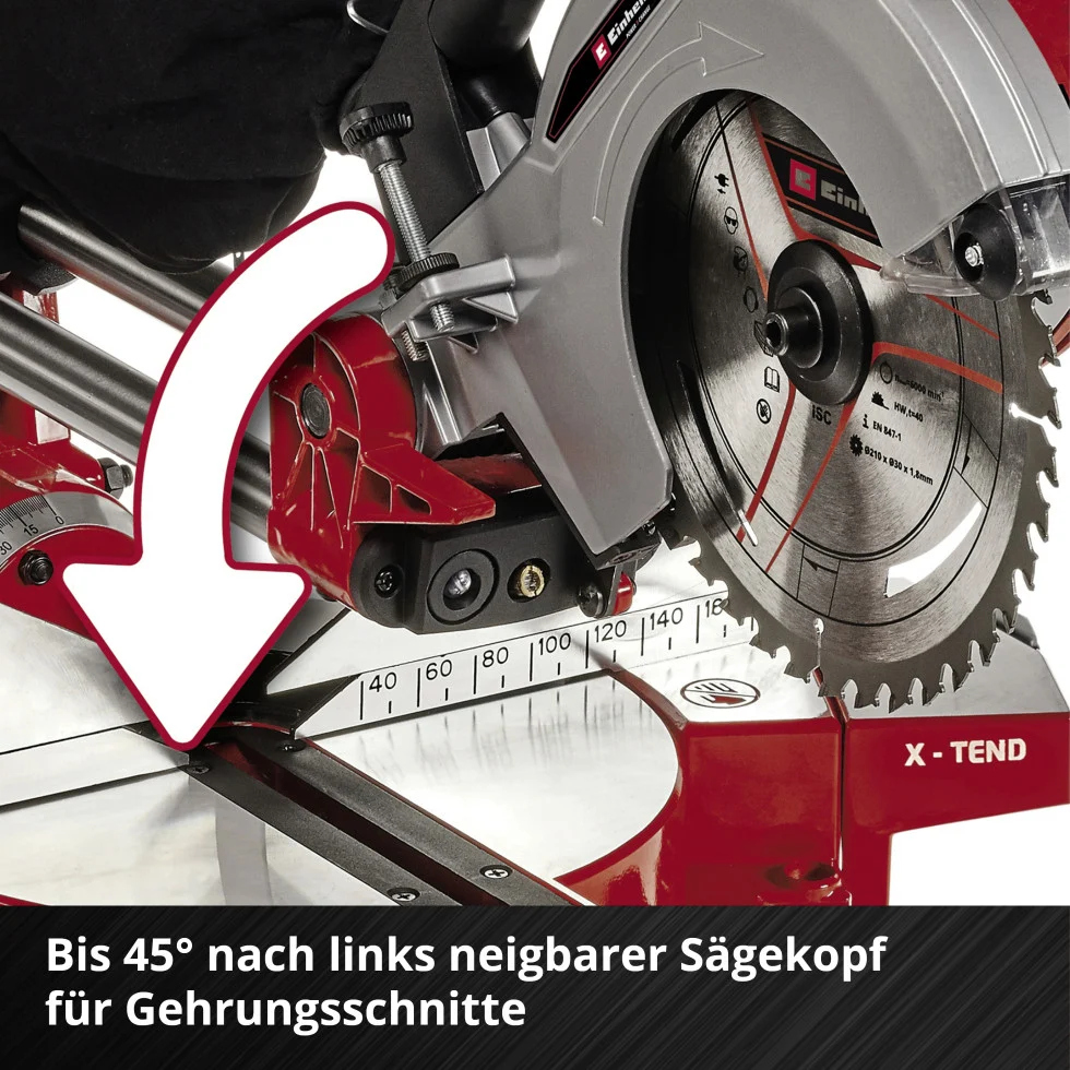 Einhell Expert Akku-Zug-Kapp-Gehrungssäge TE-SM 36/210 Li Solo 36 V