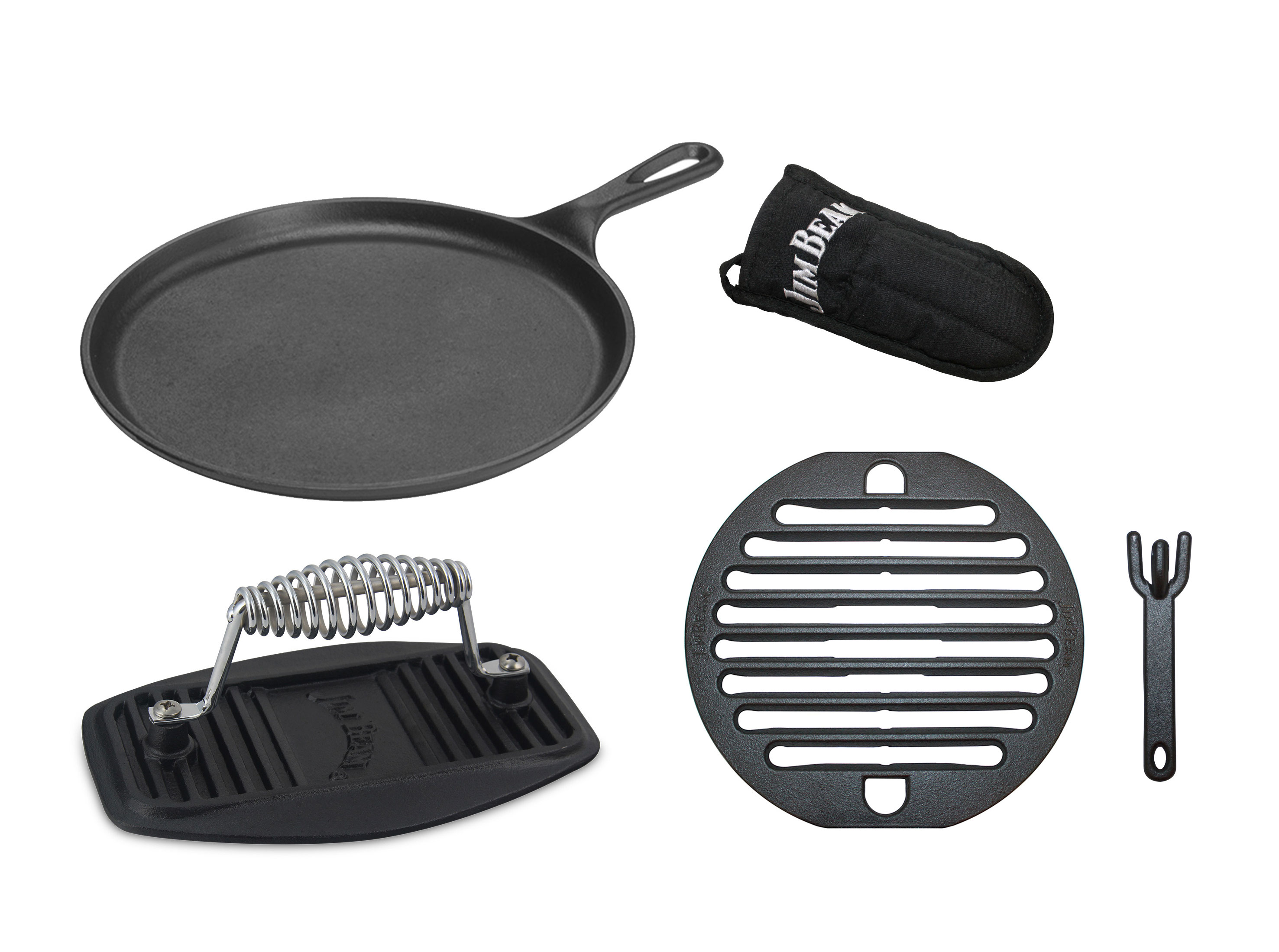 Jim Beam Gusseisernes Grillrost 5-in-1 Set