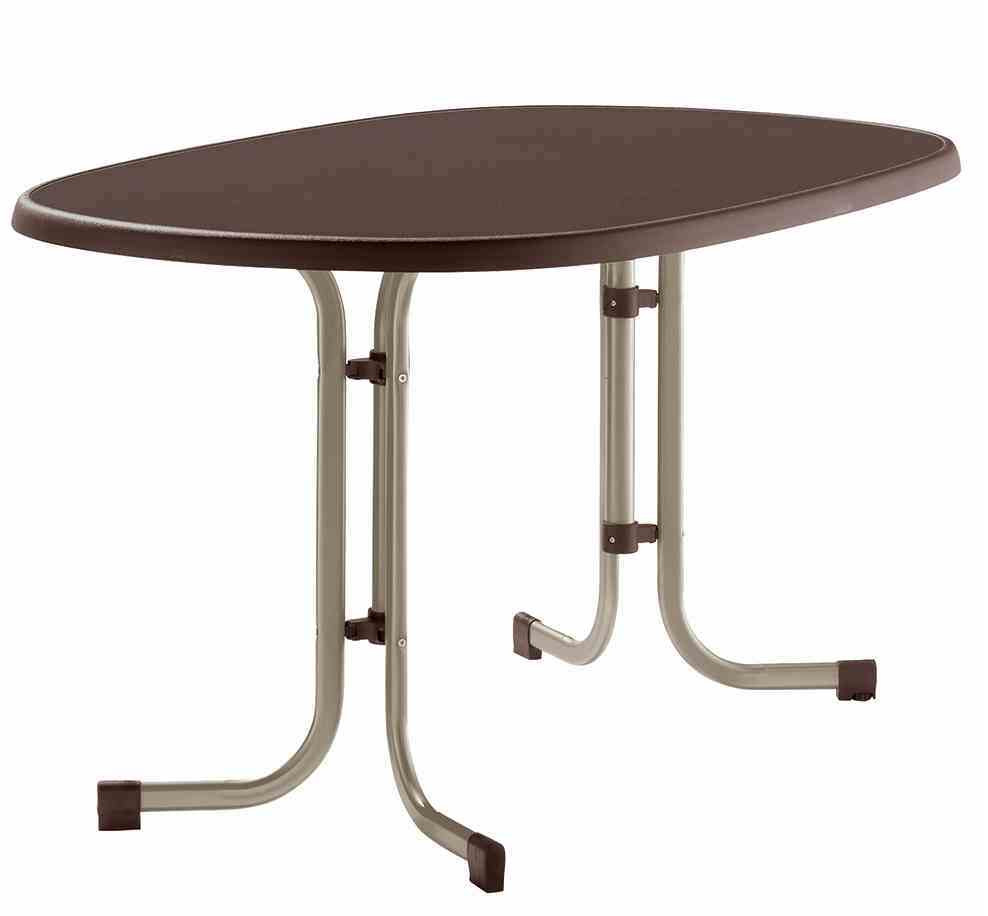 SIEGER Gartentisch Klapptisch 140x90cm Stahl Mecalit mocca