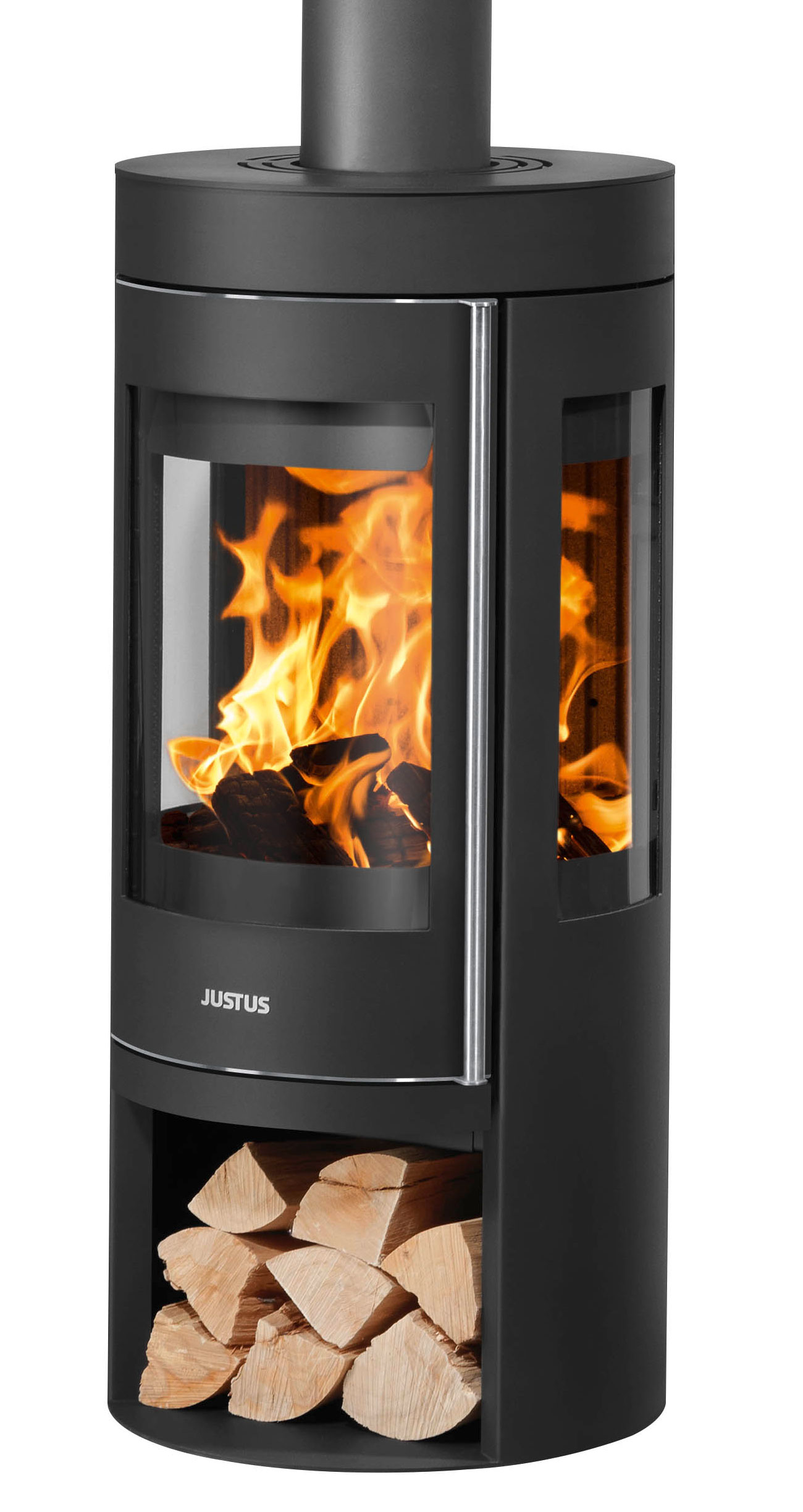 Kaminofen Justus Mino Trios 2.0 raumluftunabhängig Stahl schwarz 5kW
