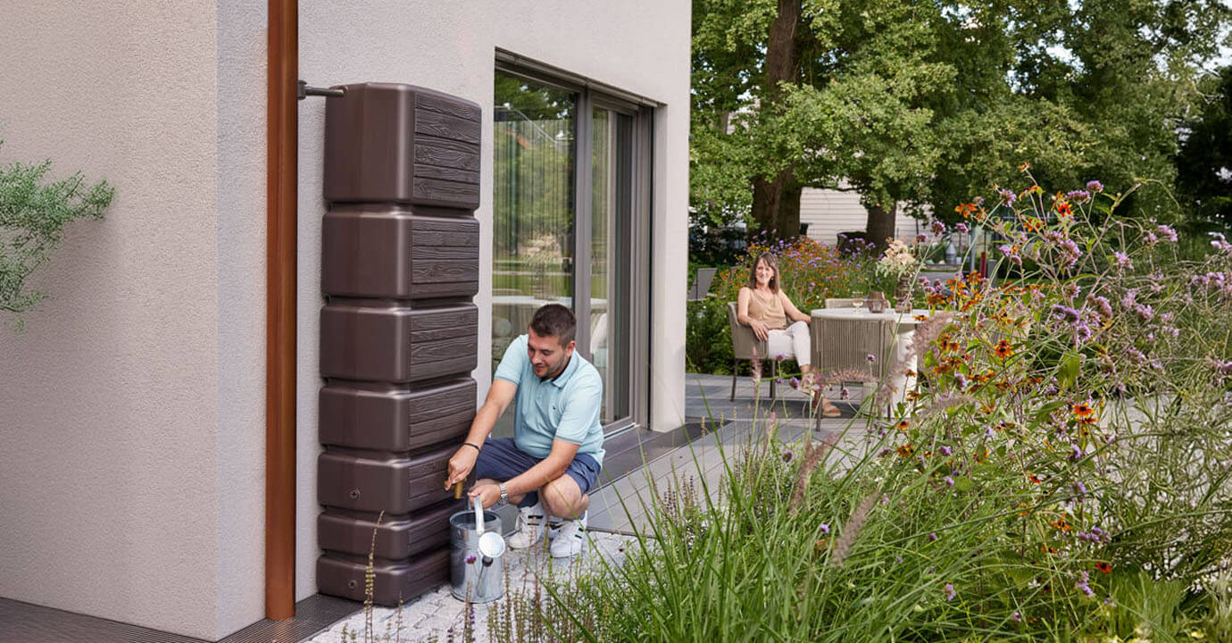 4rain Slim Wood Decor Wandtank 350 Liter Darkwood