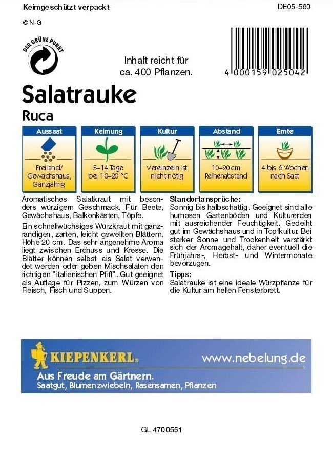 Saatgut Salat Ruca