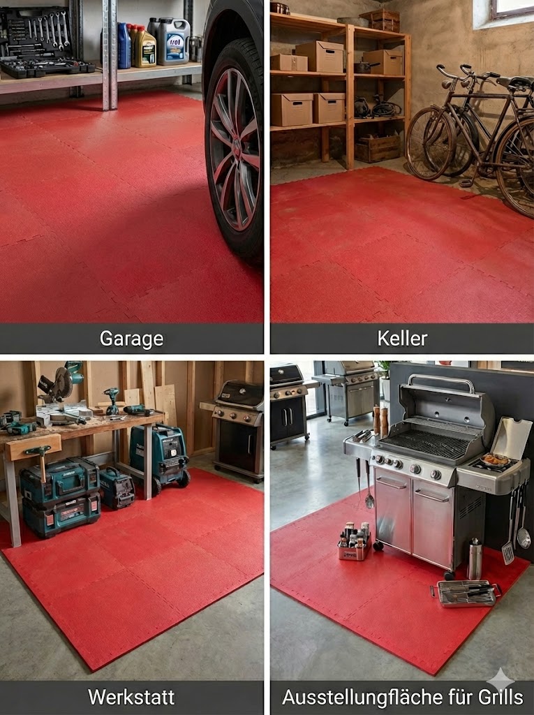 Sonderposten: 11 m² Industrie-Boden (44 Platten) – PVC Klickfliese Rot