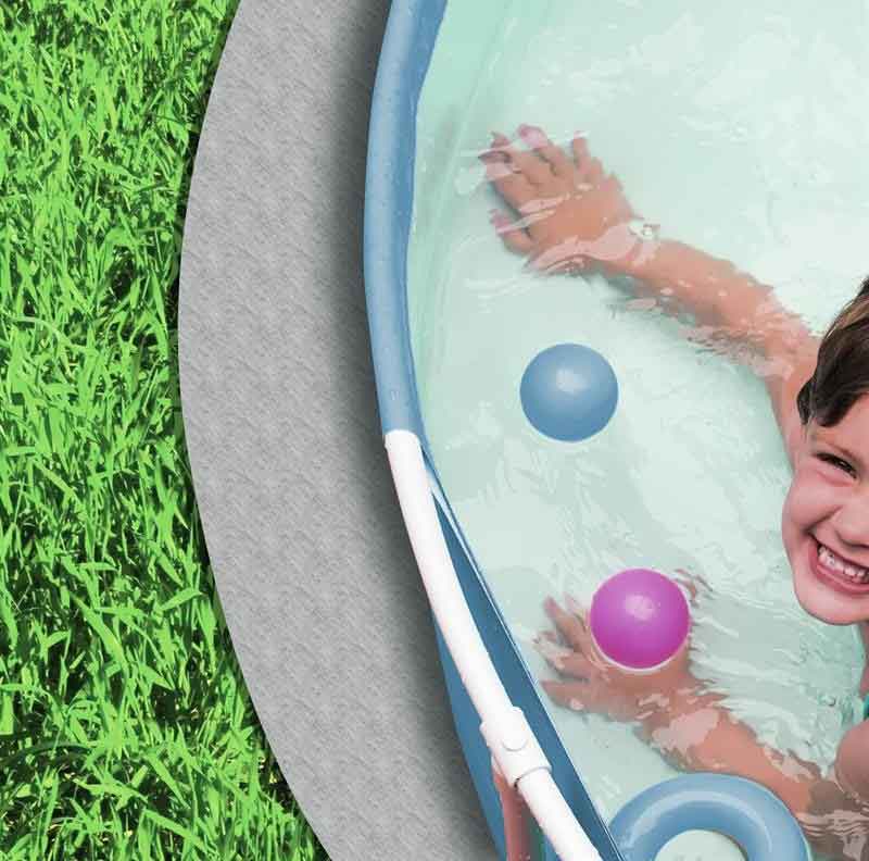 Poolvlies / PP-Vlies für Rundpool bis Ø5m grau