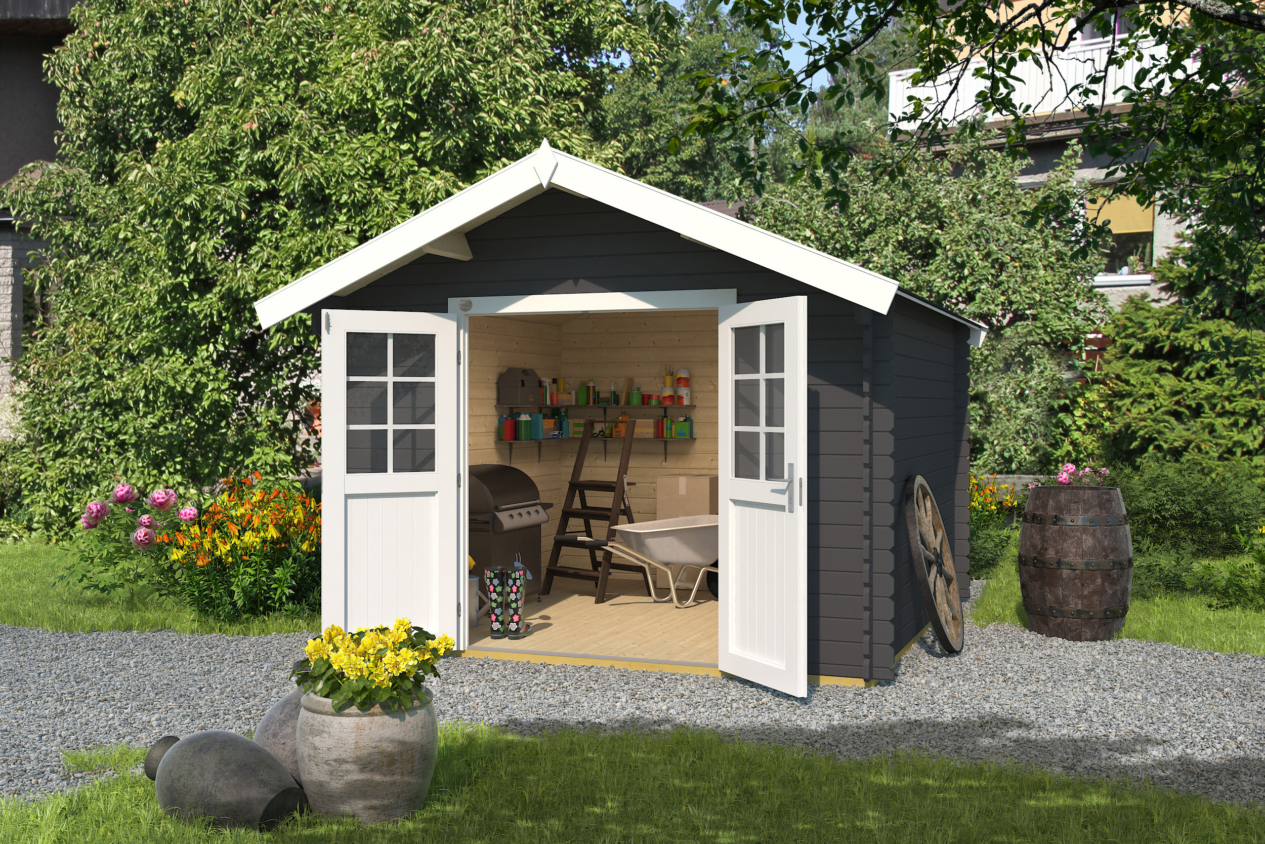 weka Gartenhaus 209 Gr.3, graphitgrau