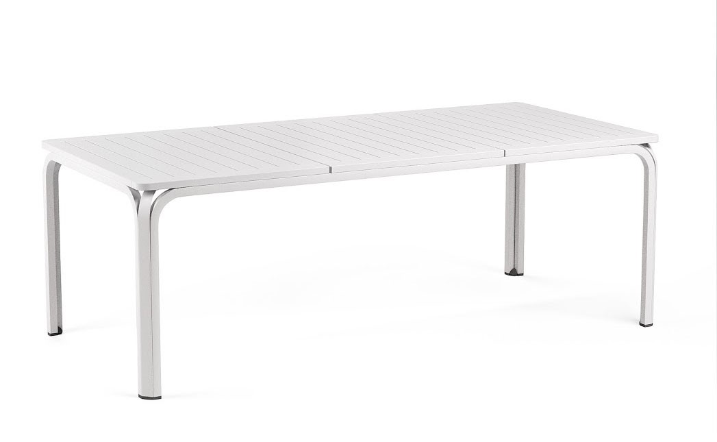 Nardi Gartentisch Alloro 210/280x100cm Alu / Kunststoff bianco