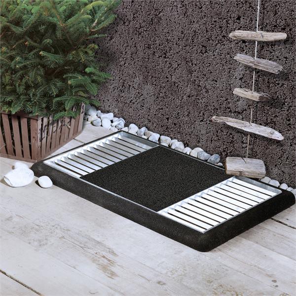 Schuhabtreter Set Cubic Matte mittig Plus 48x88x4cm Kunststoff schwarz