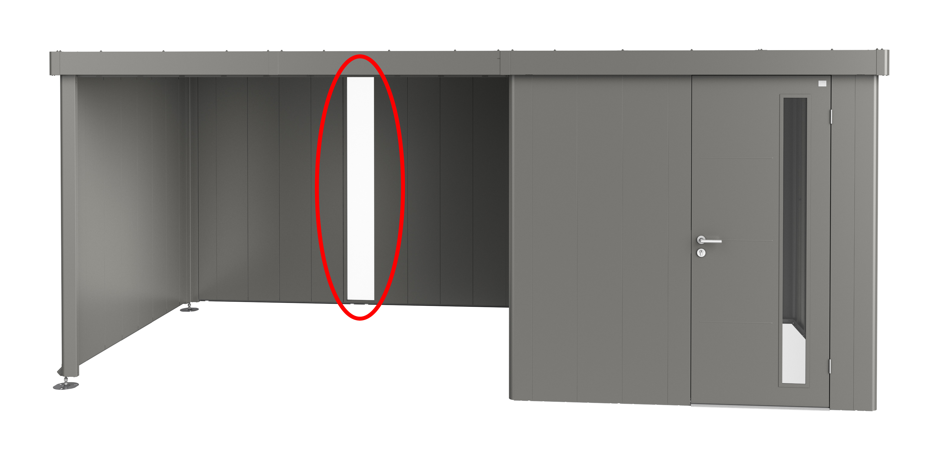 Biohort Lichtpaneel zu Seitendach für Gerätehaus Neo quarzgrau 2A-4D