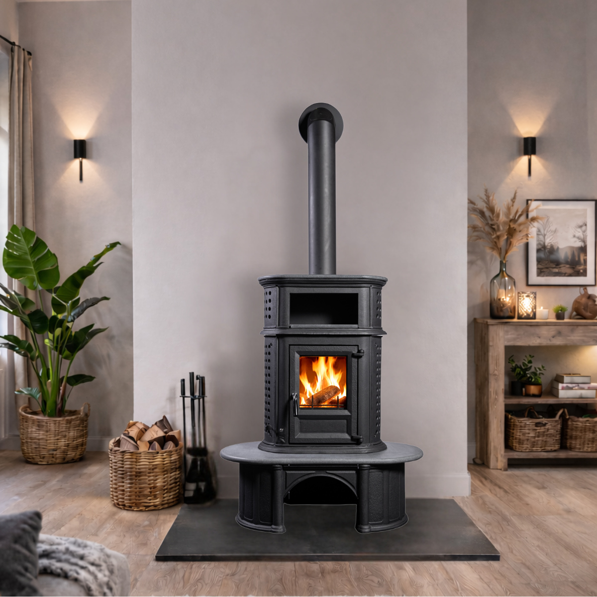 Globe Fire Herculina XXL Kaminofen raumluftunabhängig Guss 6,1 kW