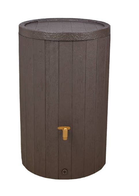 MADERA Regentonne Regenspeicher 220L braun mit Deckel