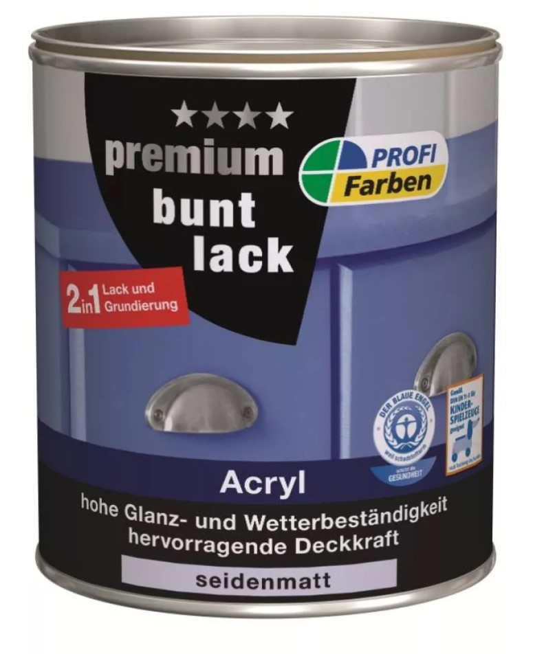 PROFI Acryl Buntlack seidenmatt Enzianblau 375 ml