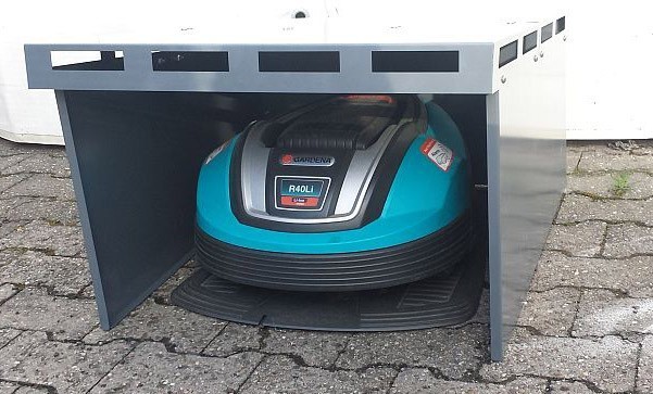 Mähroboter Garage XL ediGarden pulverbeschichtet grau 72x87x39cm