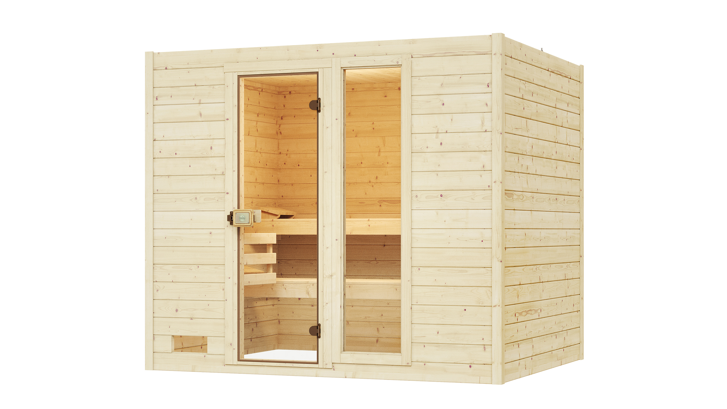 Weka Massivholzsauna VALIDA 4 Glastür mit Fenster